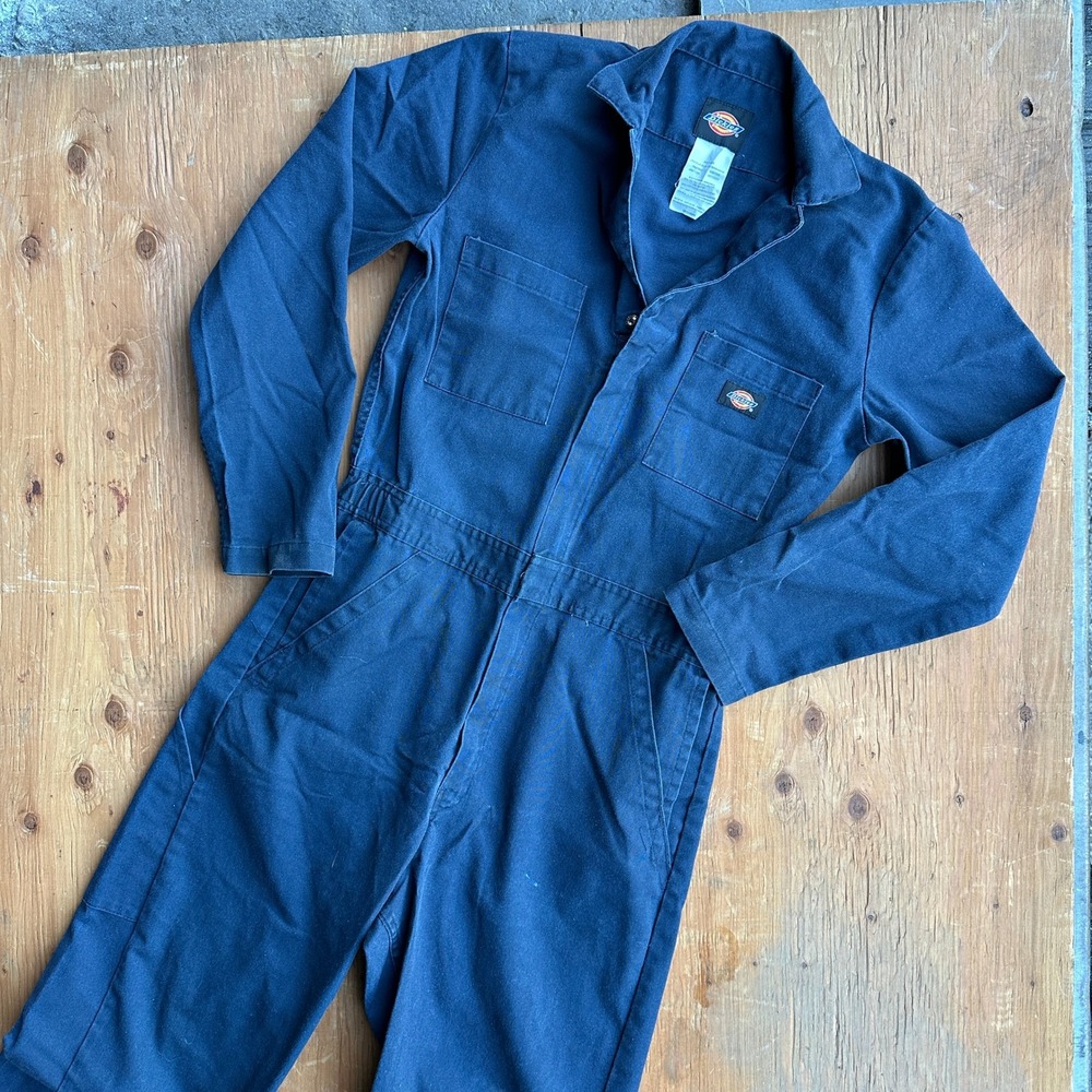 Dickies Men's Basic Long Sleeve Coveralls Navy Blue Jumpsuit Workwear Size SR